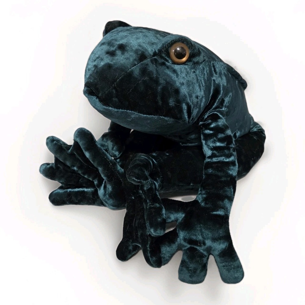 Commonwealth Frog Stuffed Animal Plush Crushed Velvet 20" Green Stuffed 1997